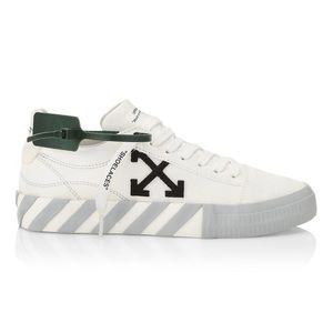 Off-White Low-Top Vulcanized White Black Gray Sneakers Size 40